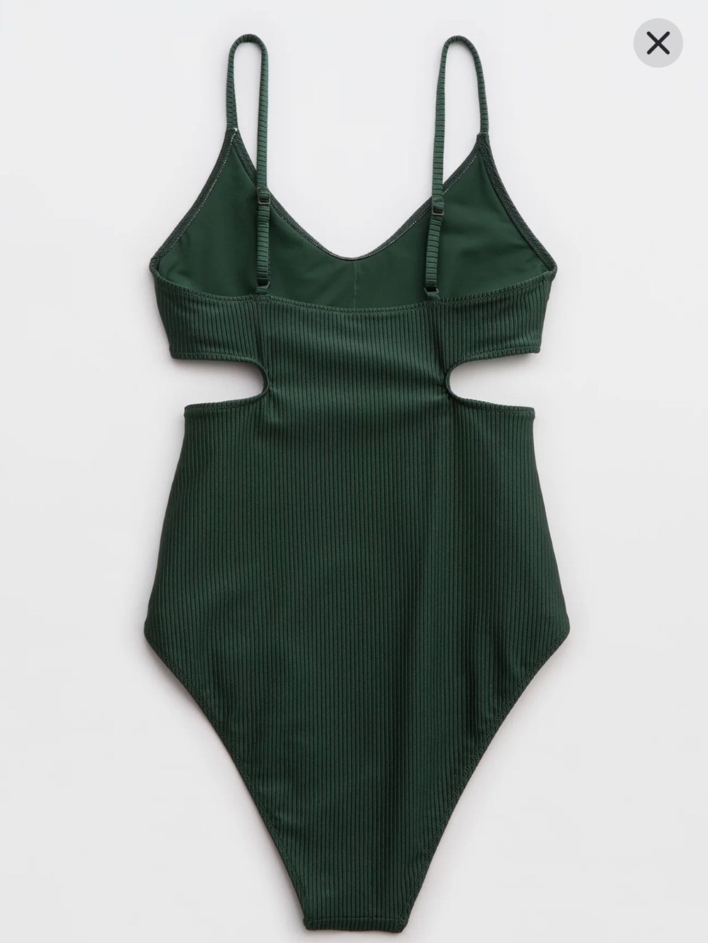 NWT Aerie Shine Rib Voop Cheeky One Piece Swimsuit - Picture 4 of 7